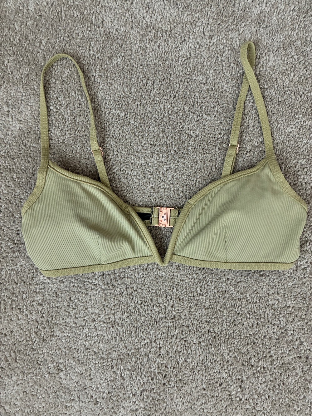 Somerfield Swim Olive Ribbed Triangle Bikini Top